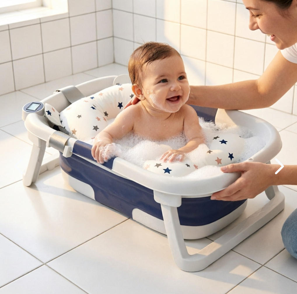 BAÑERA PLEGABLE BEBES TERMOMETRO 2026